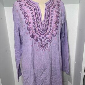 Merona Purple Embroidered Tunic